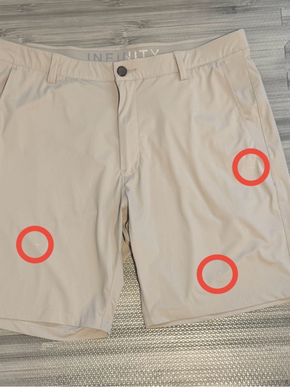 Infinity Linearflex Performance Stretch Moisture Wicking Shorts | Tan, 38 - Picture 8 of 8